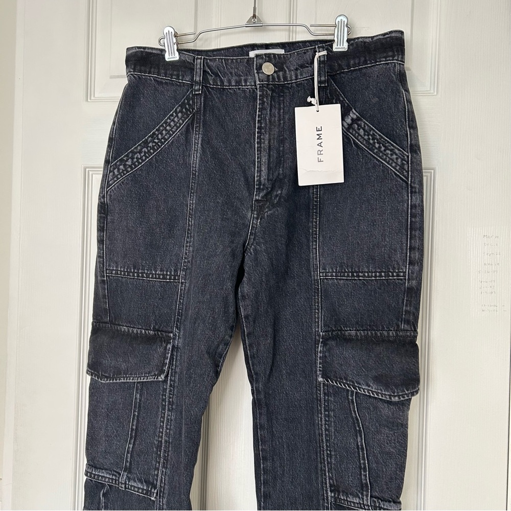 Frame High Rise Utility Straight Leg Jeans - Picture 5 of 15